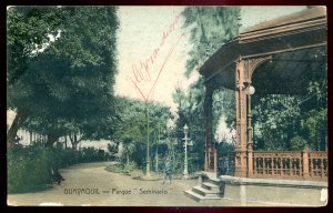 dc1762 - ECUADOR Guayaquil Postcard 1910s Parque Seminario