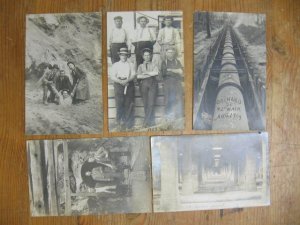 Pipe Layers Labor Workers Chicago 1909 on Back ORCHARD ST. Lot of 5 RPPCs