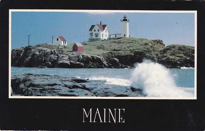 Surf Breaking at Nubble Light House - York Beach, Maine - pm 1984