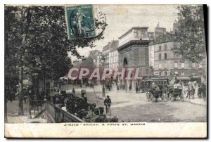 Postcard Old Boulev Paris and Porte St Martin