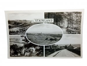 Stainland Yorkshire Vintage Multiview Postcard 1960s Beeston Ley Lane Carr Hall