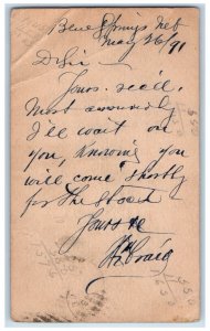 1891 JH Craig Blue Springs Nebraska NE Omaha NE Awarded Stamp Postal Card