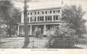 HOME OF P.O.S.A. CHALFONT PENNSYLVANIA PATRIOTIC POSTCARD (c. 1910)