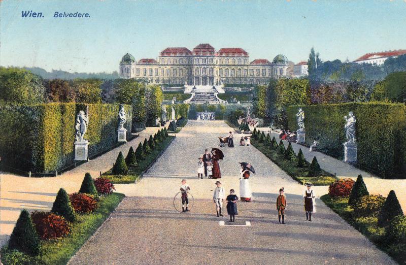 Austria Wien Belvedere animated vintge postcard