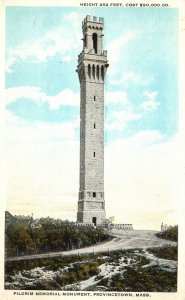 Vintage Postcard Pilgrim Memorial Monument Town Hill Provincetown Massachusetts