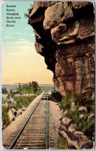 Texas TX, Sunset Route, Hanging Rock near Devils River, Vintage Postcard