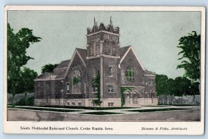 Cedar Rapids Iowa IA Postcard Trinity Methodist Episcopal Church Building 1905