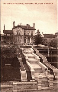 Postcard ON Kingston Wardens Residence Penitentiary ~1910 S97