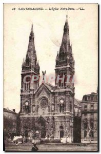 Old Postcard Saint Chamond Notre Dame church