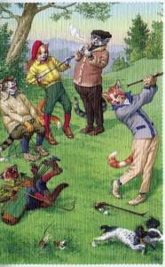 Alfred Mainzer - Cats Golfing - A Day on the Links