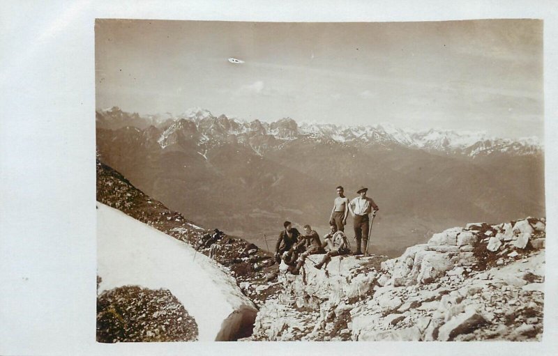 Austria Alpine mountaineers photo postcard mountain climbers alpinism panorama