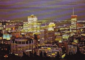 Canada  From The Top Of Mount Royal A Picturesque View Of Montreal At Night M...