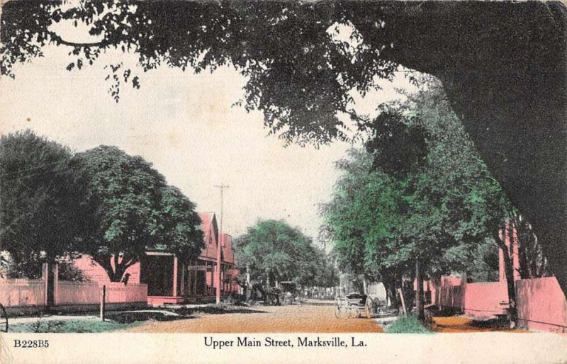Marksville Louisiana Upper Main Street Vintage Postcard AA51106 