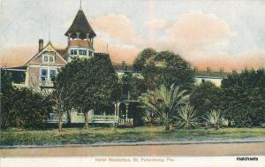 1909 St Petersburg Florida Hotel Manhattan American News postcard 9034