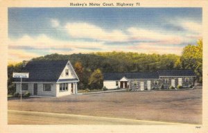 HUSKEY'S MOTOR COURT Knoxville, TN Roadside c1940s Linen Vintage Postcard