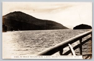 Postcard Owl's Head Mountain Quebec Lake Memphremagog 1950s RPPC View
