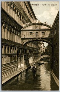 Vtg Vinezia Ponte del Sospiri Bridge of Sighs Venice Italy View Postcard