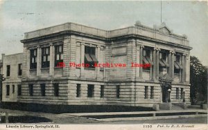 IL, Springfield, Illinois, Lincoln Library, 1908 PM, BS Bennett Pub No 1150