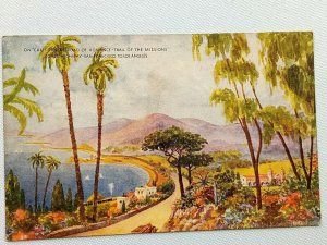 Vintage Postcard 1910's California's Road of Romance Trails Mission Highway