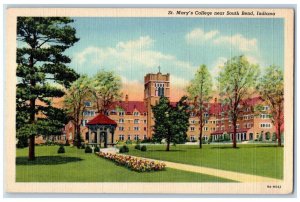 c1930's St. Mary's College Building Campus Near South Bend Indiana IN Postcard