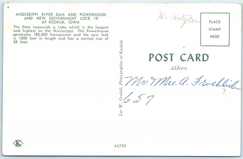 c1960s Keokuk IA Mississippi River Dam Government Lock 19 Dam Power Station A230