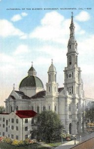 Cathedral of the Blessed Sacrament Sacramento, CA Church c1940s Vintage Postcard