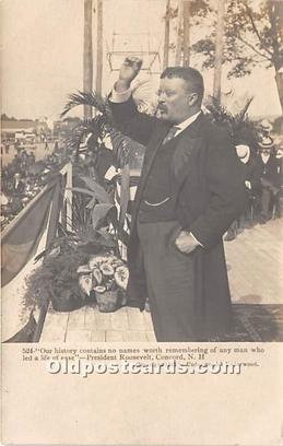 Real Photo, Concord NH USA President Theodore Roosevelt Unused 