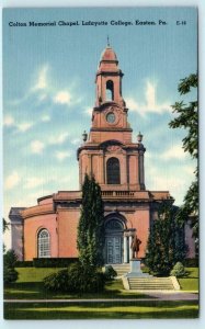 EASTON, Pennsylvania PA~ Colton Memorial Chapel LAFAYETTE COLLEGE 1940s Postcard