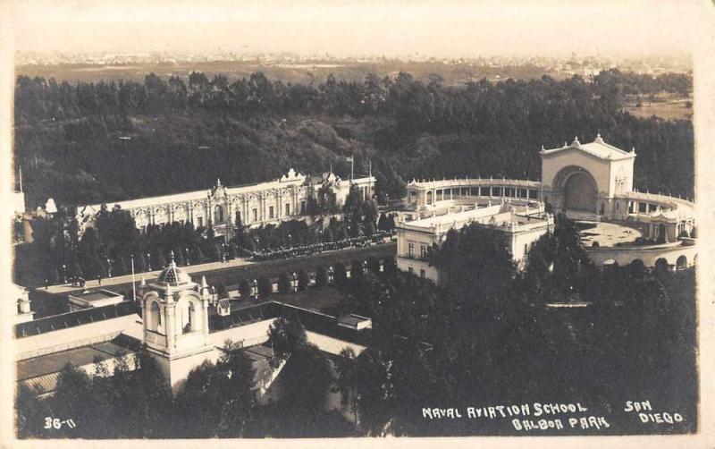 San Diego California Naval Aviation School Balboa Park real photo pc ZA440682