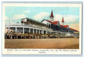 c1910's Derby Day Churchill Downs Louisville KY Illinois Central System Postcard