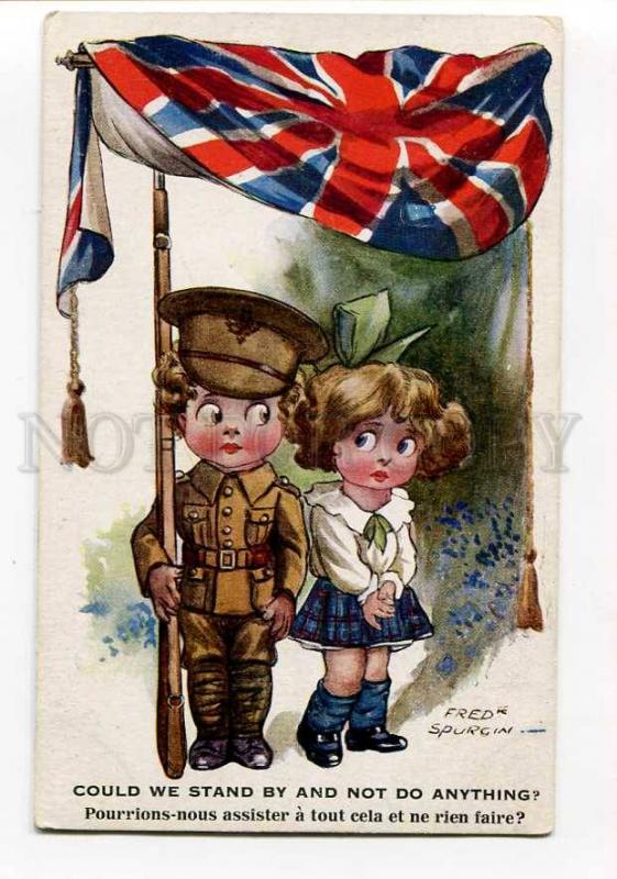 264820 WWI PROPAGANDA United Kingdom FLAG by SPURGIN Vintage