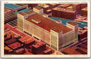 Chicago Illinois ILL, 1936 United States Post Office, Govt. Building, Postcard