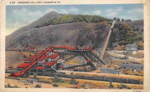 Cameron Colliery Coal Mine Shamokin Pennsylvania 1936linen postcard