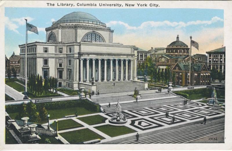 Columbia University, The Library ~ New York NY Vintage Postcard