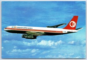 Aviation Postcard MAS Malaysia Airlines System Issued Boeing 707-338C VH-EBS EZ6