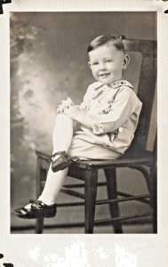 CUTE LITTLE BOY-LAWRENCE RAYMOND ANFINSON~1928 REAL PHOTO POSTCARD