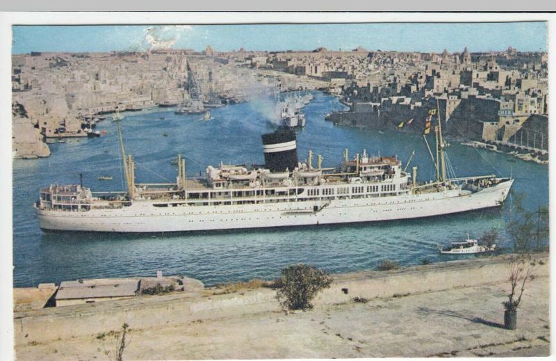 Shipping; SS Uganda In Valetta Harbour, Malta PPC 1963 PMK, To R Gundry, Epsom