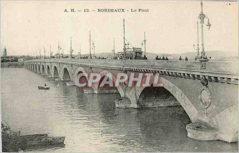 Postcard Old Bordeaux Tramway Bridge