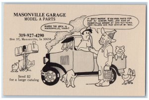 Masonville Iowa Postcard Masonville Garage Large Catalog c1940 Vintage Antique