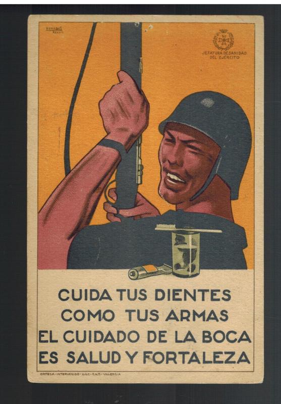 Mint Spain Civil War Postcard Republican Take Care of Your Teeth