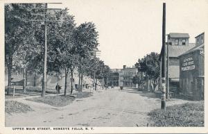 Upper Main Street Hamilton Flour House to Right - Honeoye Falls NY New York - WB