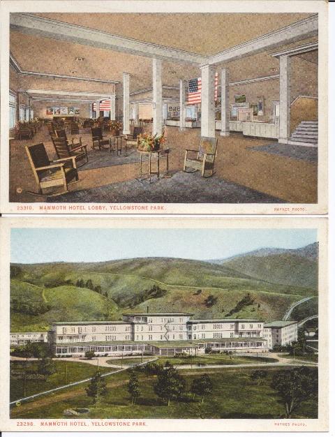 Yellowstone Park Mammoth Hotel 2 Vintage Haynes postcards 