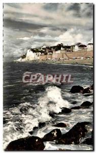 Old Postcard The Ault Beach at high tide