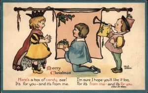 Nister No. 1728 Christmas Ethel DeWees Little Girl Queen Royalty c1910 Postcard