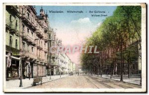 Old Postcard Wiesbaden Wilhelmstrabe Rue Guillaume William Street