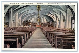 c1930's Interior Of St. Joseph's Oratory Montreal Canada Vintage Postcard