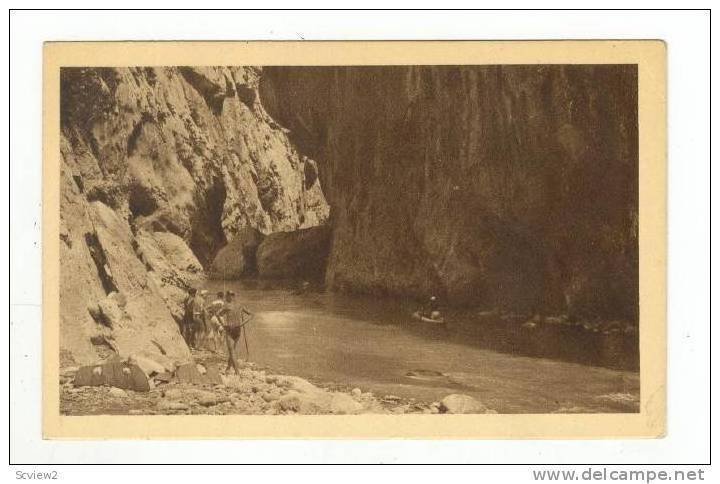 Gorges du Verdon, Couloir Samson, vu d,aval, 1910-30s