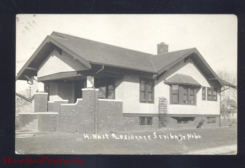 RPPC SCRIBNER NEBRASKA H NAST RESIDENCE HOUSE VINTAGE REAL PHOTO POSTCARD