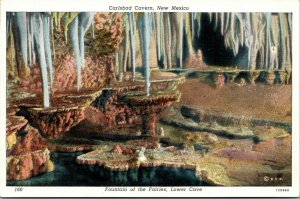 Vtg 1930s Fountain of Fairies Lower Cave Carlsbad Cavern New Mexico NM Postcard