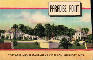 1943 Postmark, Beach Drive, Waveland  near Bay St. Louis,  MS White Brd Postcard